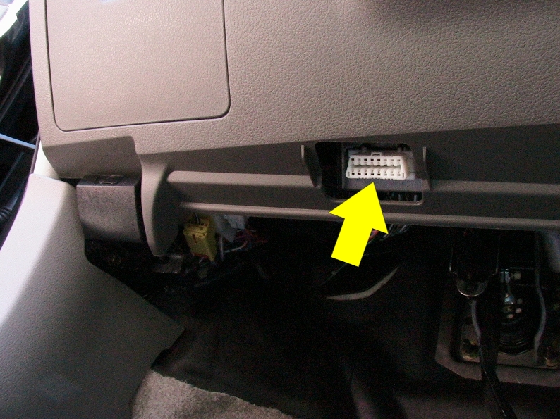 An OBD port in a 2005 Nissan Altima