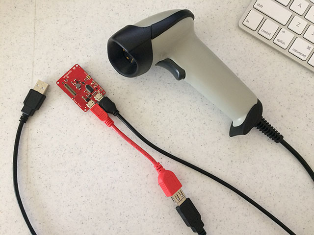 Scanner to OTG to Intel Edison, then Edison to USB.