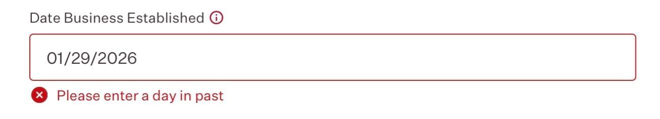 Date Established Error